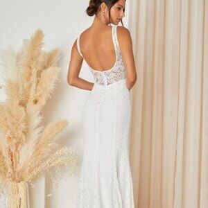 Lulus Beloved Eternity White Lace Sleeveless Backless Maxi Dress - Size XS